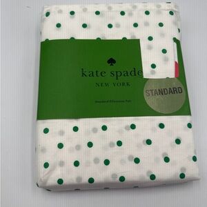 kate spade White Pillowcase Pair with Green Polka Dots
